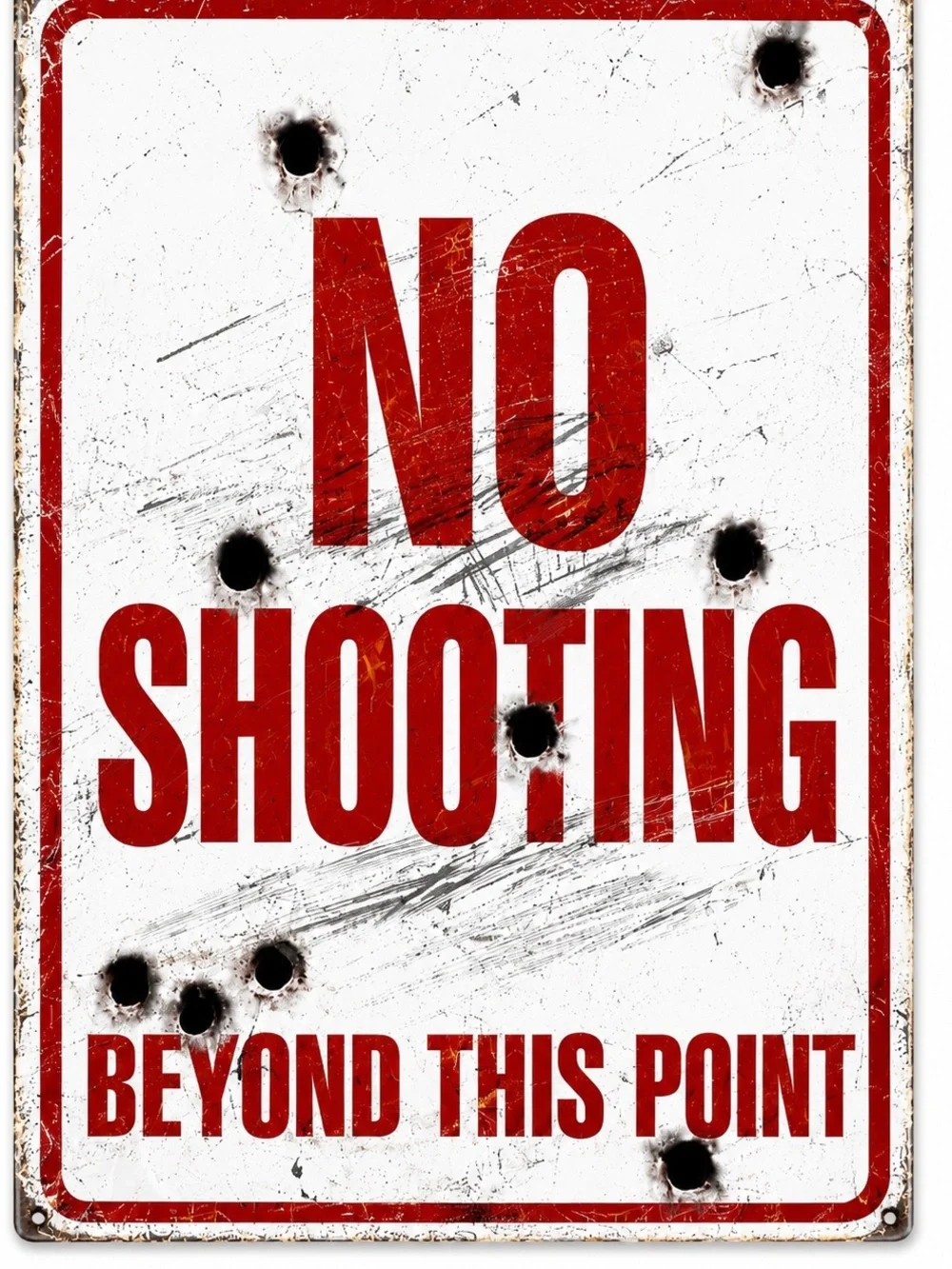 NEW No Shooting Beyond This Point Metal Sign